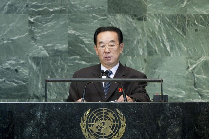 Thứ trưởng ngoại giao Triều Tiên Pak Kil Yon phát biểu tại Đại hội đồng Liên Hợp Quốc ngày 1/10.